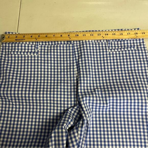 Talbots women's gingham ankle cropped pants blue white size 16 - Picture 8 of 10